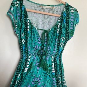 Green Chelsea and violet dress